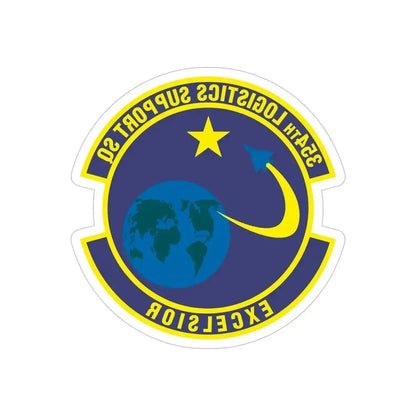 354th Logistics Support Squadron (U.S. Air Force) REVERSE PRINT Transparent Die-Cut STICKER 5 Inch Die-Cut Transparent - The Sticker Space