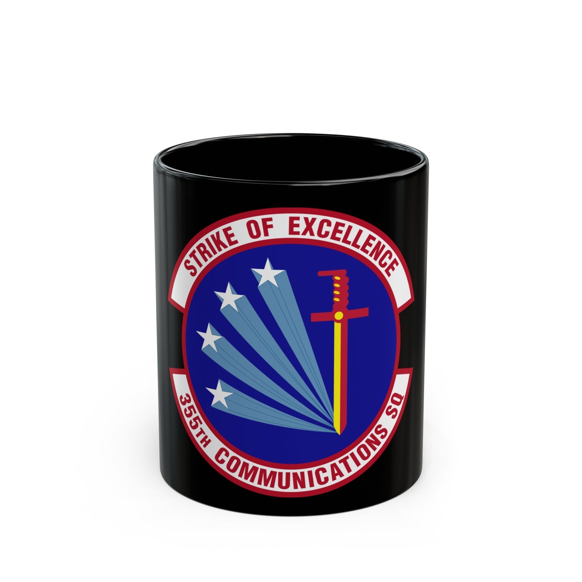 355 Communications Squadron ACC (U.S. Air Force) Black Coffee Mug-11oz-The Sticker Space