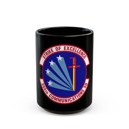 355 Communications Squadron ACC (U.S. Air Force) Black Coffee Mug-15oz-The Sticker Space