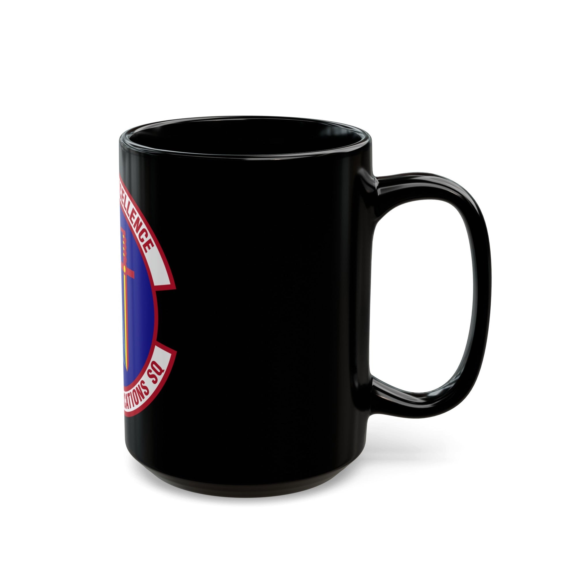 355 Communications Squadron ACC (U.S. Air Force) Black Coffee Mug-The Sticker Space