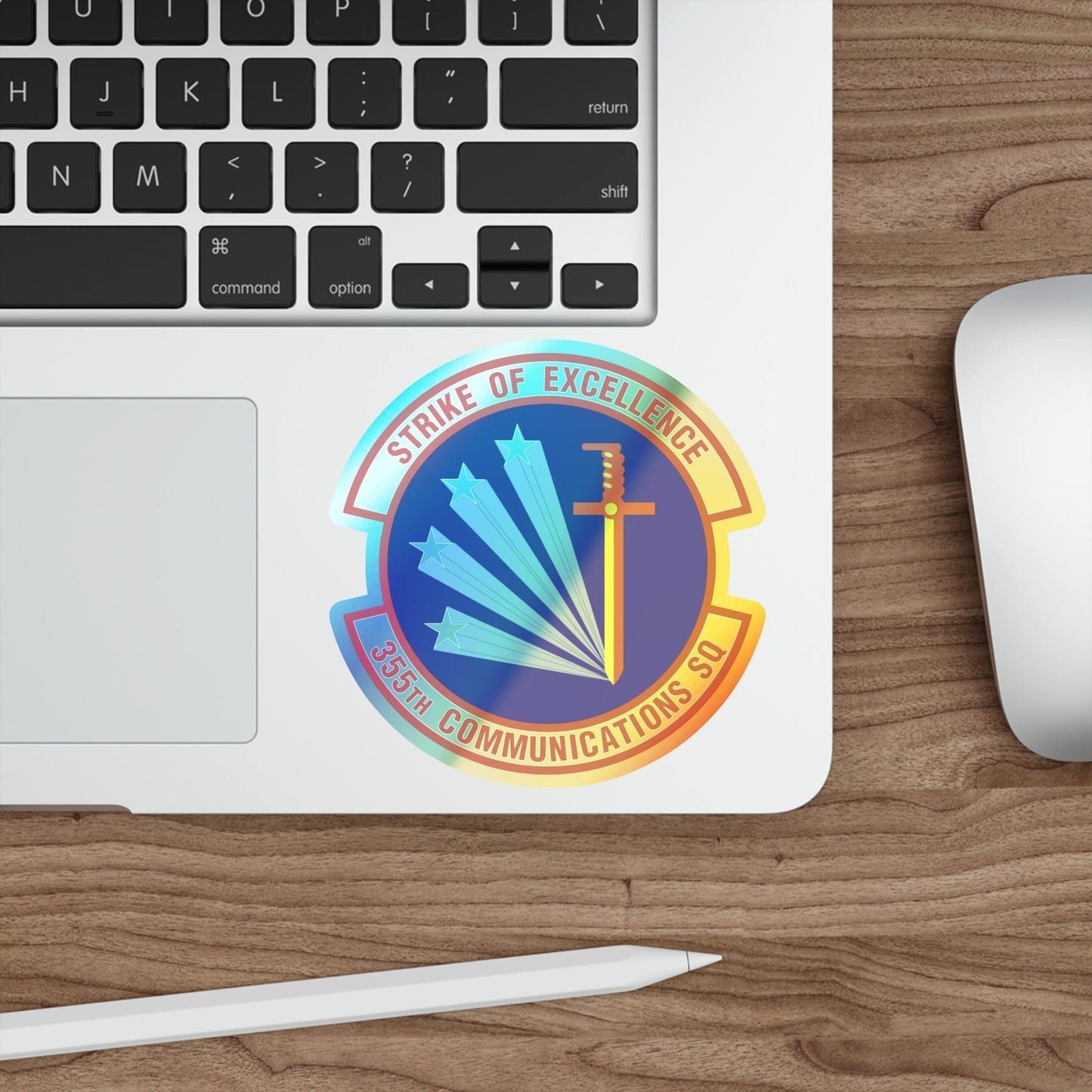 355 Communications Squadron ACC (U.S. Air Force) Holographic STICKER Die-Cut Vinyl Decal-The Sticker Space