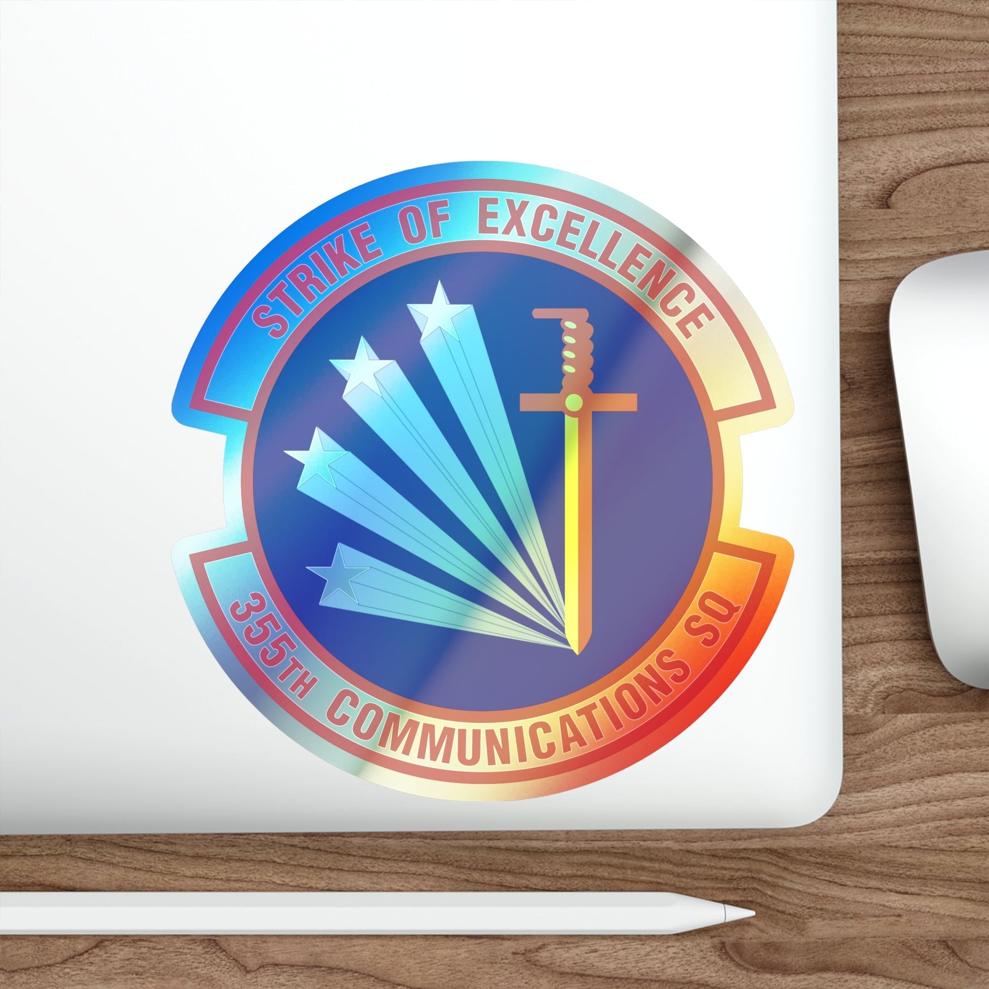 355 Communications Squadron ACC (U.S. Air Force) Holographic STICKER Die-Cut Vinyl Decal-The Sticker Space