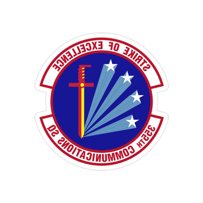 355 Communications Squadron ACC (U.S. Air Force) REVERSE PRINT Transparent STICKER-2" × 2"-The Sticker Space