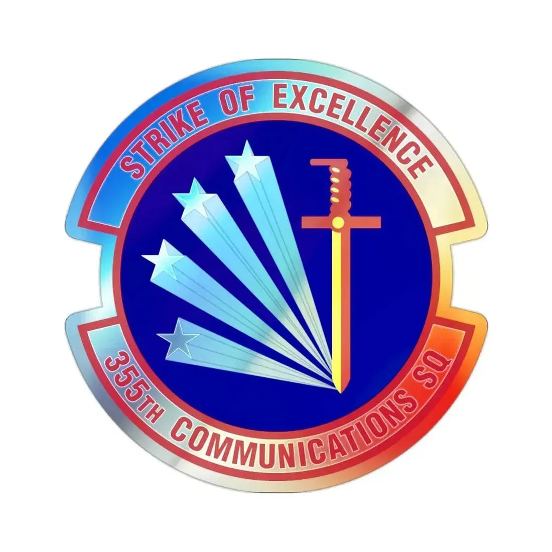 355 Communications Squadron ACC (U.S. Air Force) Holographic STICKER Die-Cut Vinyl Decal - The Sticker Space