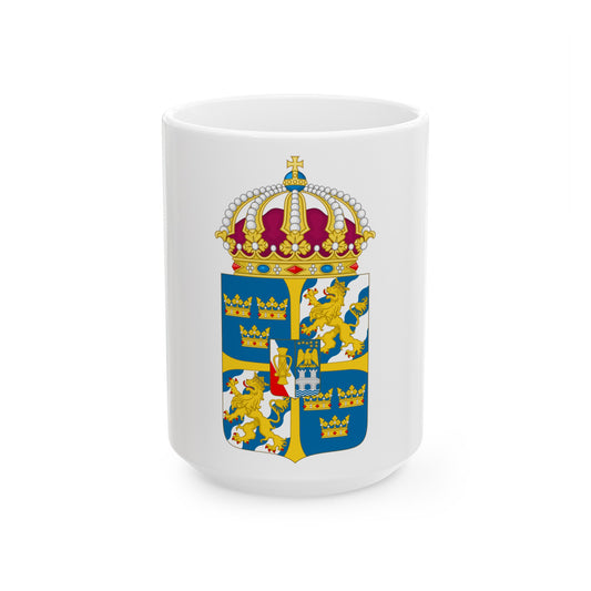 Great coat of arms of Sweden 4 - White Coffee Mug-15oz-The Sticker Space
