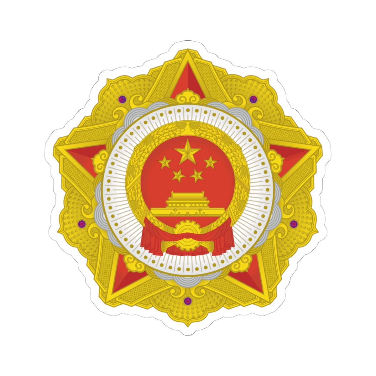 Republic Medal of China badge (China) (Coat of Arms) STICKER Vinyl Kiss-Cut Decal