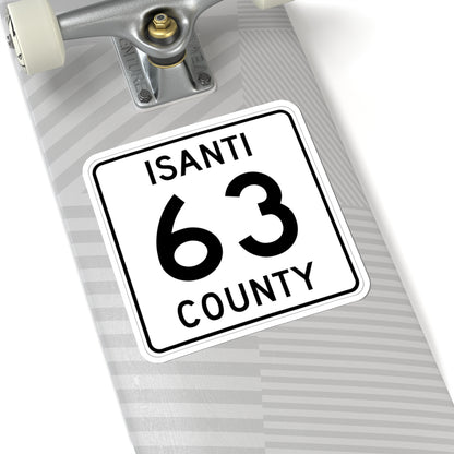 Isanti County 63 MN (Minnesota) (Road Sign) STICKER Vinyl Kiss-Cut Decal