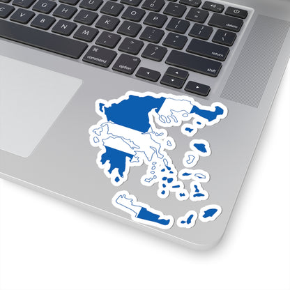 Flag-map of Greece 1822-1978 (Greece) STICKER Vinyl Kiss-Cut Decal
