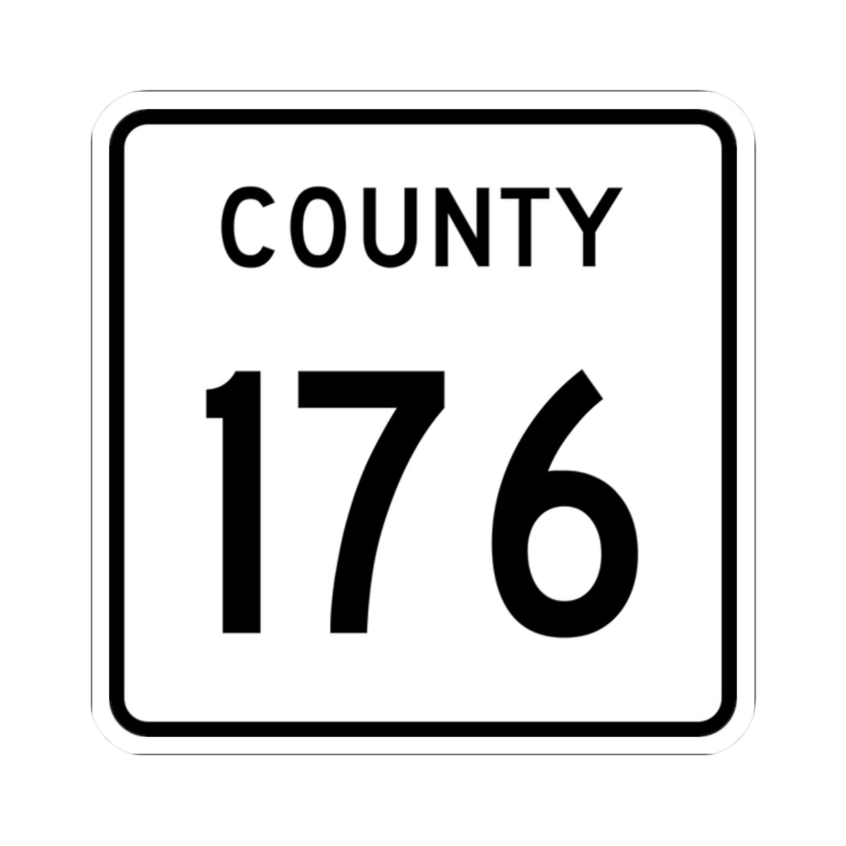 County 176 square (Minnesota) (Road Sign) STICKER Vinyl Kiss-Cut Decal