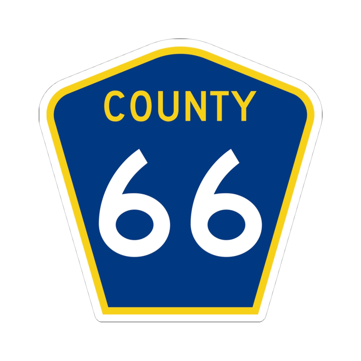 County 66 MN (Minnesota) (Road Sign) STICKER Vinyl Kiss-Cut Decal