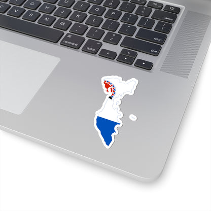 Flag-map of Kamchatka Krai (Russia) STICKER Vinyl Kiss-Cut Decal