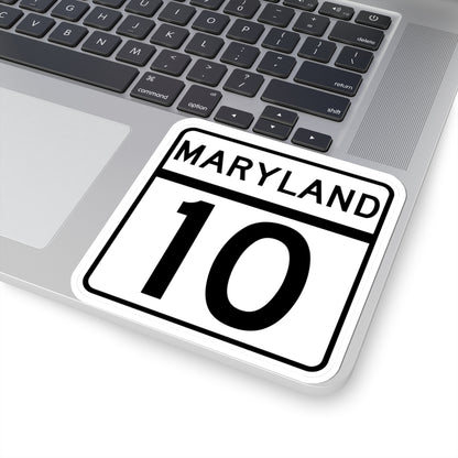 MD Route 10 (Maryland) (Road Sign) STICKER Vinyl Kiss-Cut Decal