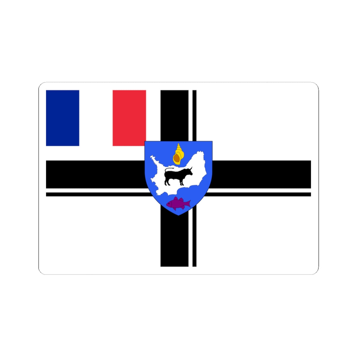 Flag of Hœdic (France) STICKER Vinyl Kiss-Cut Decal