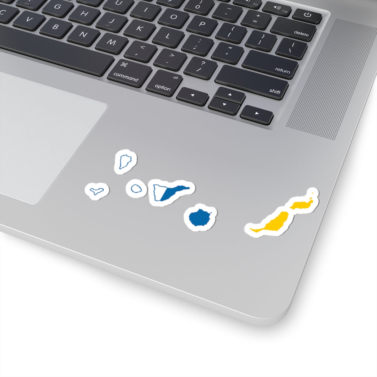 Flag map of Canary Islands (Spain) STICKER Vinyl Kiss-Cut Decal