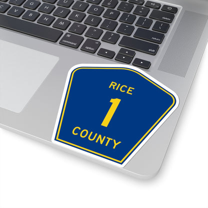 Rice County Route 1 (Minnesota) (Road Sign) STICKER Vinyl Kiss-Cut Decal
