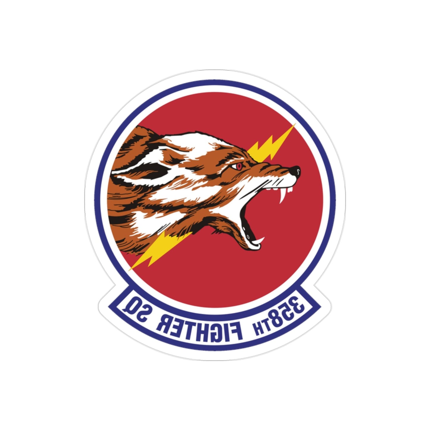 358th Fighter Squadron (U.S. Air Force) REVERSE PRINT Transparent STICKER-2" × 2"-The Sticker Space