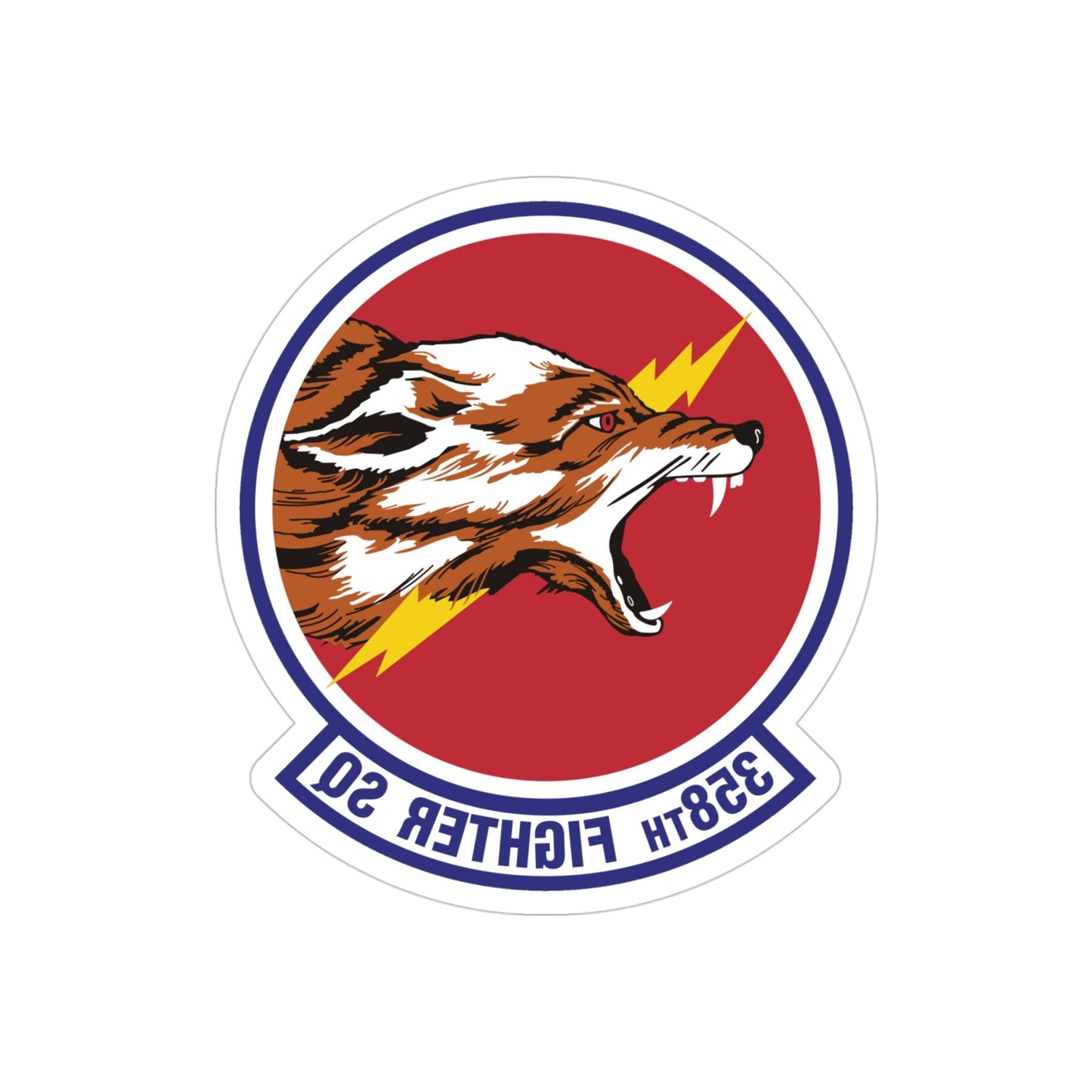 358th Fighter Squadron (U.S. Air Force) REVERSE PRINT Transparent STICKER-4" × 4"-The Sticker Space