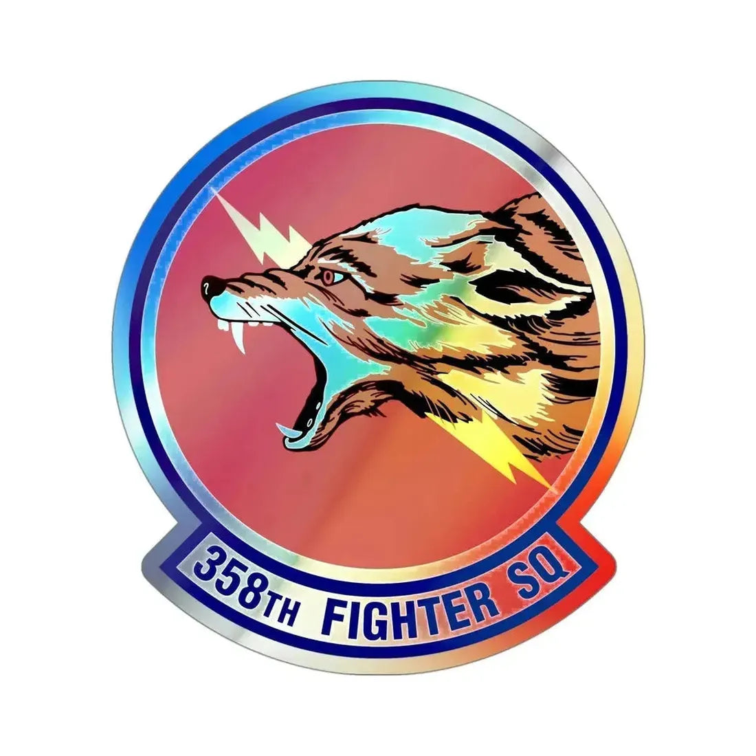 358th Fighter Squadron (U.S. Air Force) Holographic STICKER Die-Cut Vinyl Decal 4 Inch Holographic - The Sticker Space