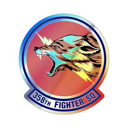 358th Fighter Squadron (U.S. Air Force) Holographic STICKER Die-Cut Vinyl Decal 5 Inch Holographic - The Sticker Space