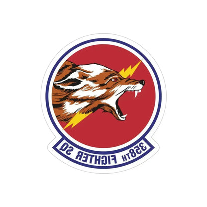 358th Fighter Squadron (U.S. Air Force) REVERSE PRINT Transparent Die-Cut STICKER 4 Inch Die-Cut Transparent - The Sticker Space