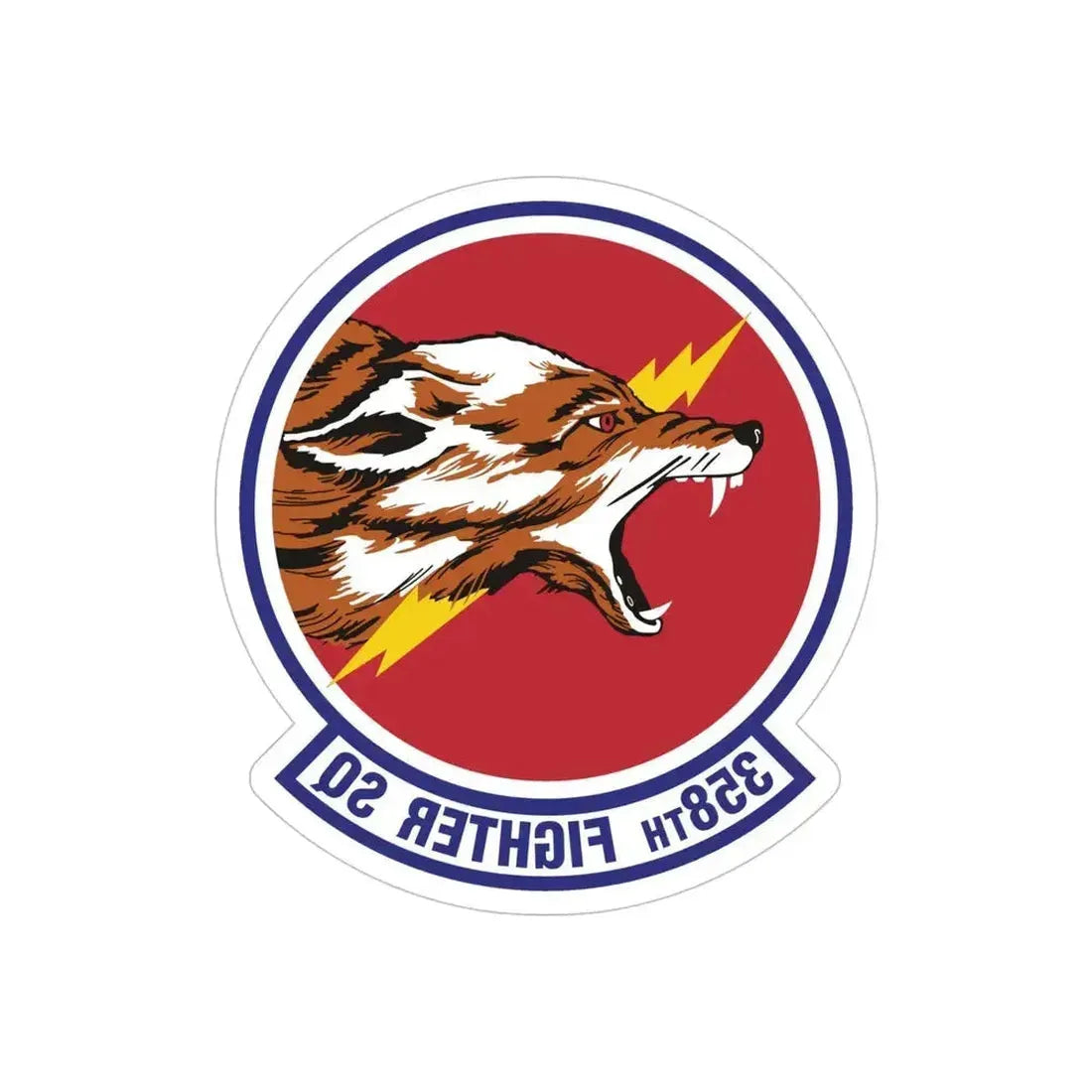 358th Fighter Squadron (U.S. Air Force) REVERSE PRINT Transparent Die-Cut STICKER 5 Inch Die-Cut Transparent - The Sticker Space