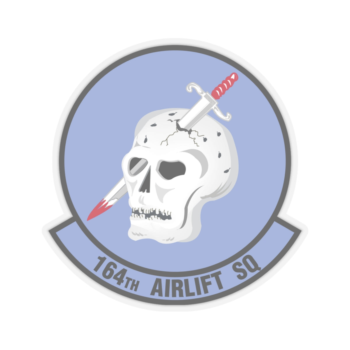 164 Airlift Squadron (U.S. Air Force) STICKER Vinyl Kiss-Cut Decal-3" × 3"-Transparent-The Sticker Space