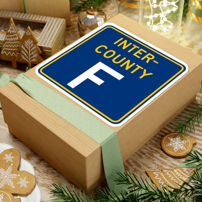 Inter County Route F MN (Minnesota) (Road Sign) STICKER Vinyl Kiss-Cut Decal