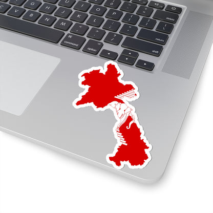 Flag-map of Laos 1952-1975 (Laos) STICKER Vinyl Kiss-Cut Decal