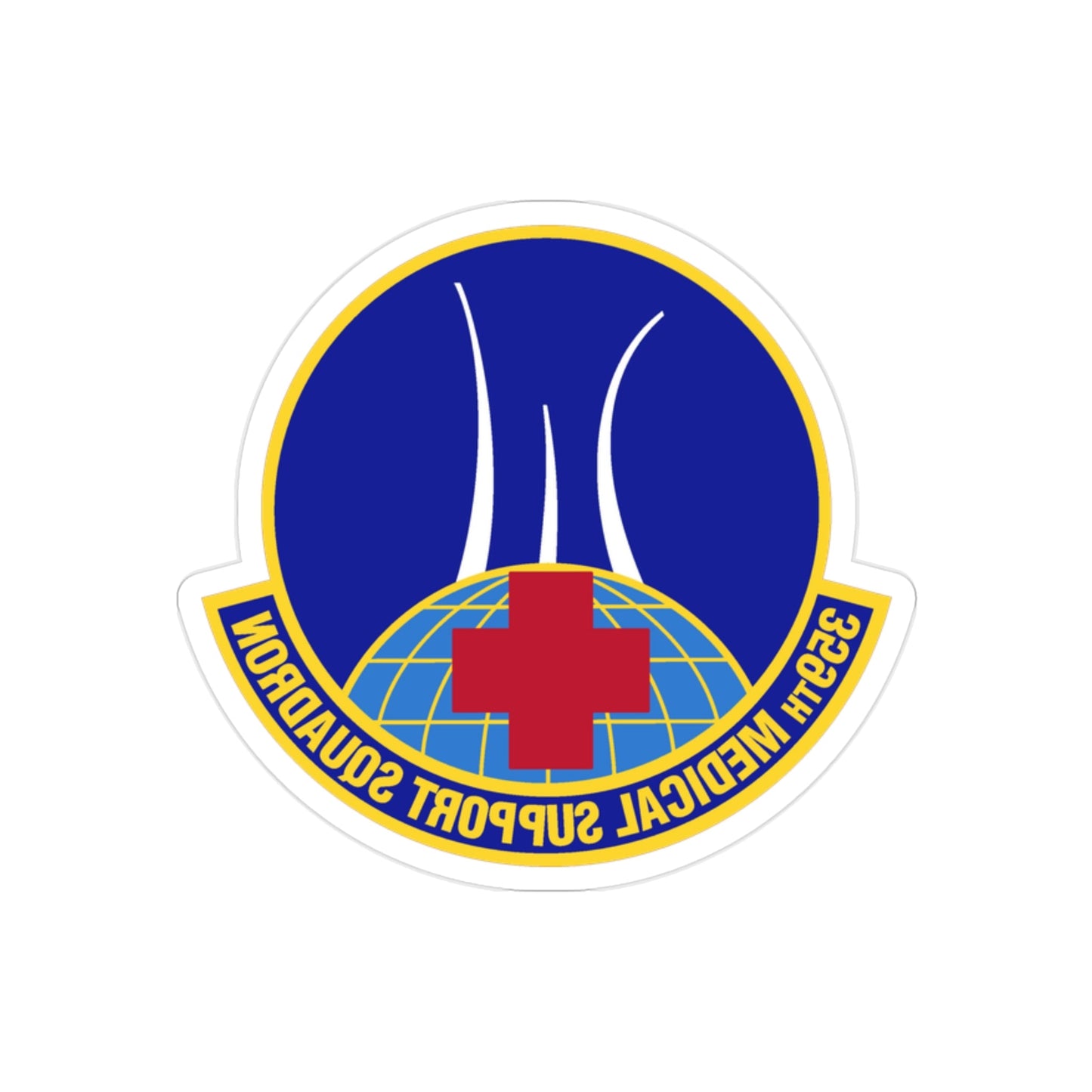 359th Medical Support Squadron (U.S. Air Force) REVERSE PRINT Transparent STICKER-2" × 2"-The Sticker Space