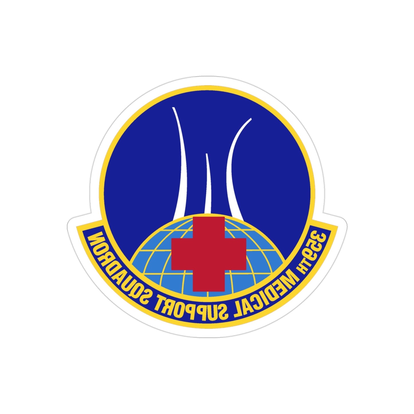 359th Medical Support Squadron (U.S. Air Force) REVERSE PRINT Transparent STICKER-3" × 3"-The Sticker Space