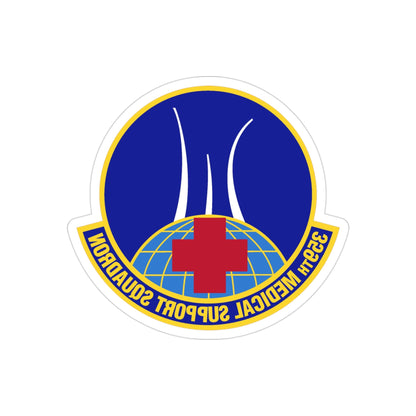 359th Medical Support Squadron (U.S. Air Force) REVERSE PRINT Transparent STICKER-3" × 3"-The Sticker Space