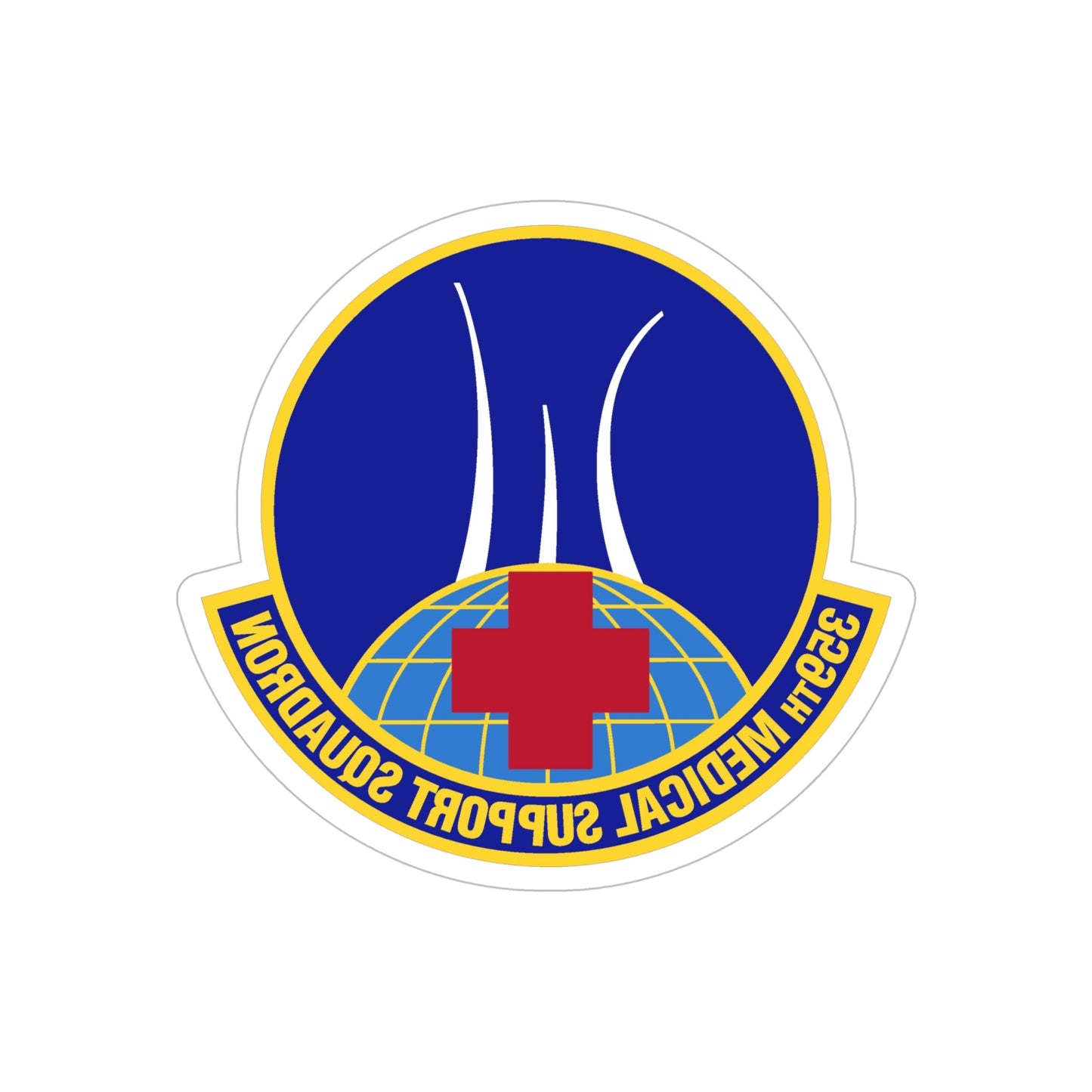 359th Medical Support Squadron (U.S. Air Force) REVERSE PRINT Transparent STICKER-6" × 6"-The Sticker Space