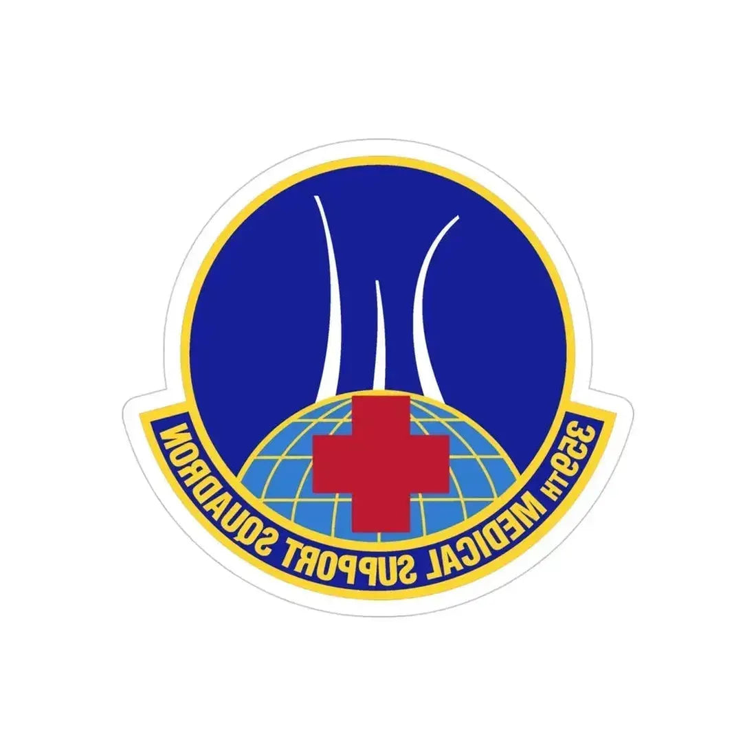 359th Medical Support Squadron (U.S. Air Force) REVERSE PRINT Transparent Die-Cut STICKER 4 Inch Die-Cut Transparent - The Sticker Space