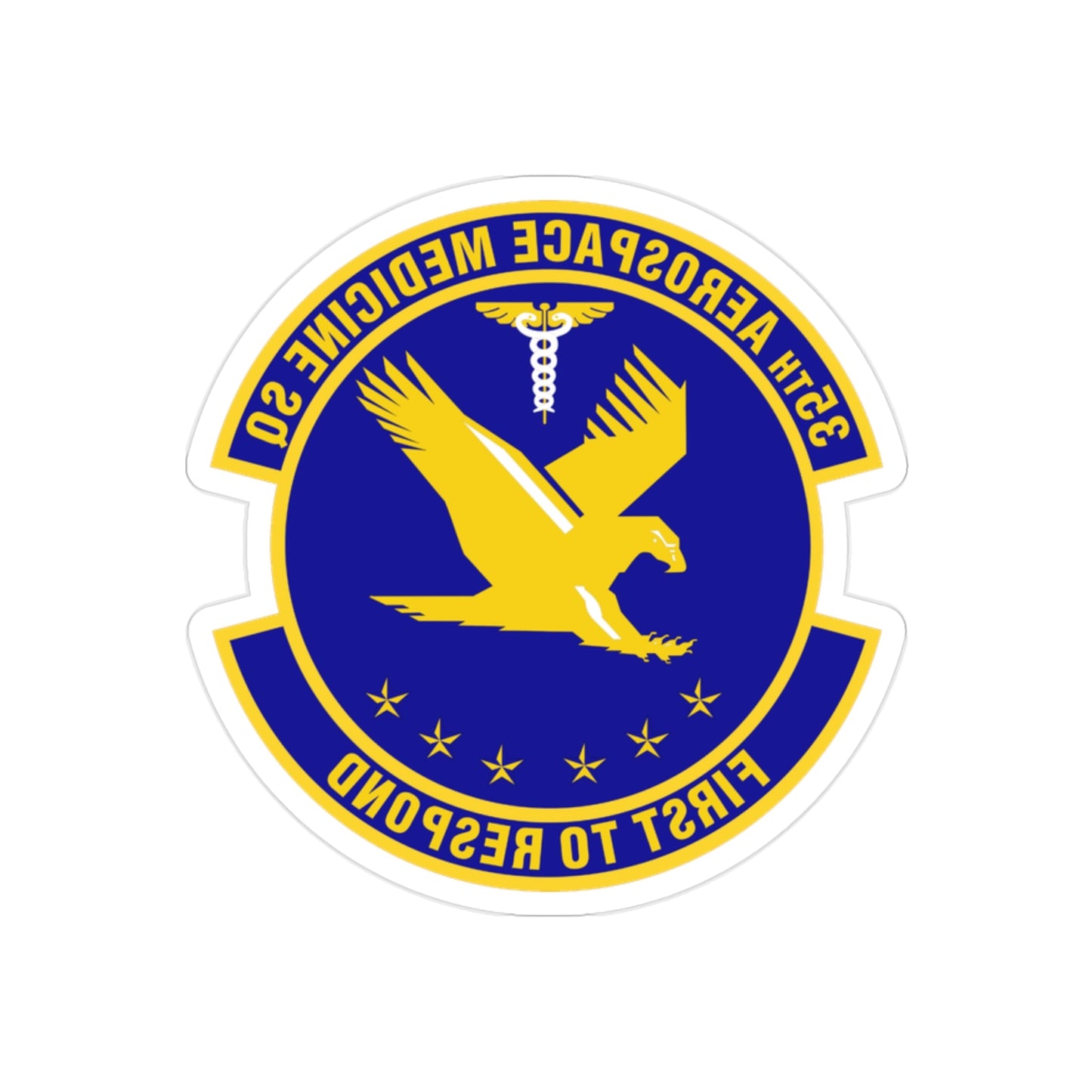 35th Aerospace Medicine Squadron (U.S. Air Force) REVERSE PRINT Transparent STICKER-2" × 2"-The Sticker Space