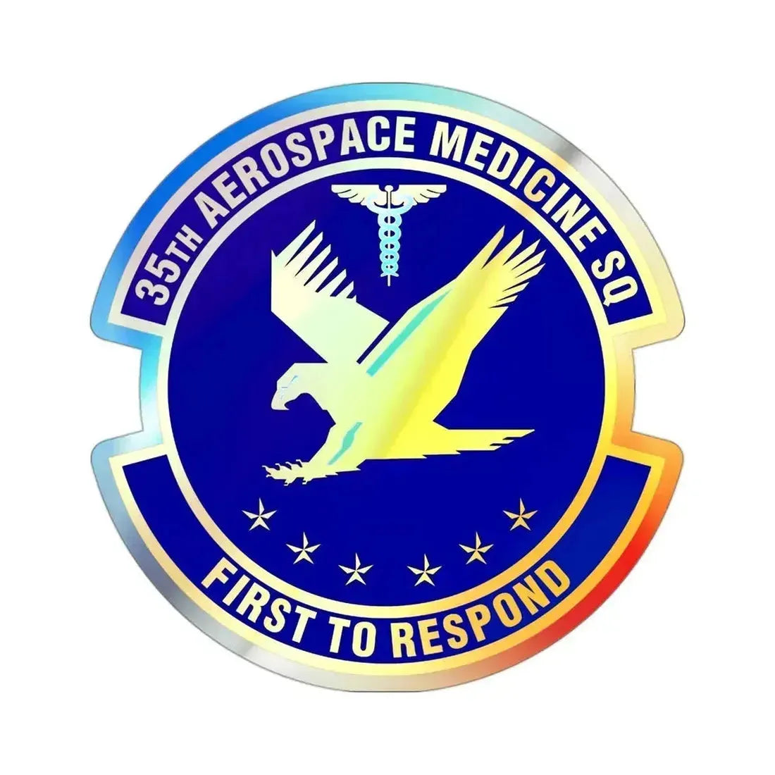 35th Aerospace Medicine Squadron (U.S. Air Force) Holographic STICKER Die-Cut Vinyl Decal 3 Inch Holographic - The Sticker Space