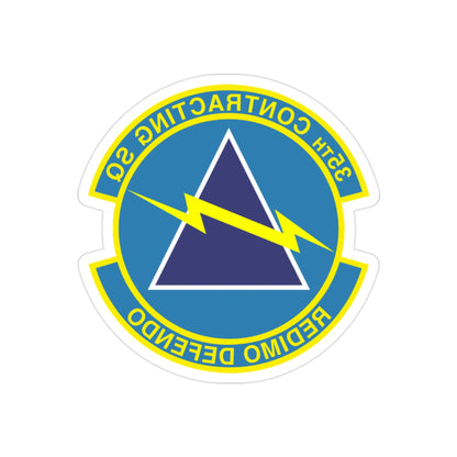 35th Contracting Squadron (U.S. Air Force) REVERSE PRINT Transparent STICKER-2" × 2"-The Sticker Space