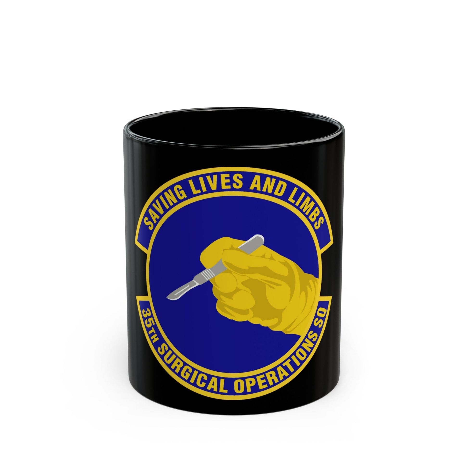 35th Surgical Operations Squadron (U.S. Air Force) Black Coffee Mug-11oz-The Sticker Space