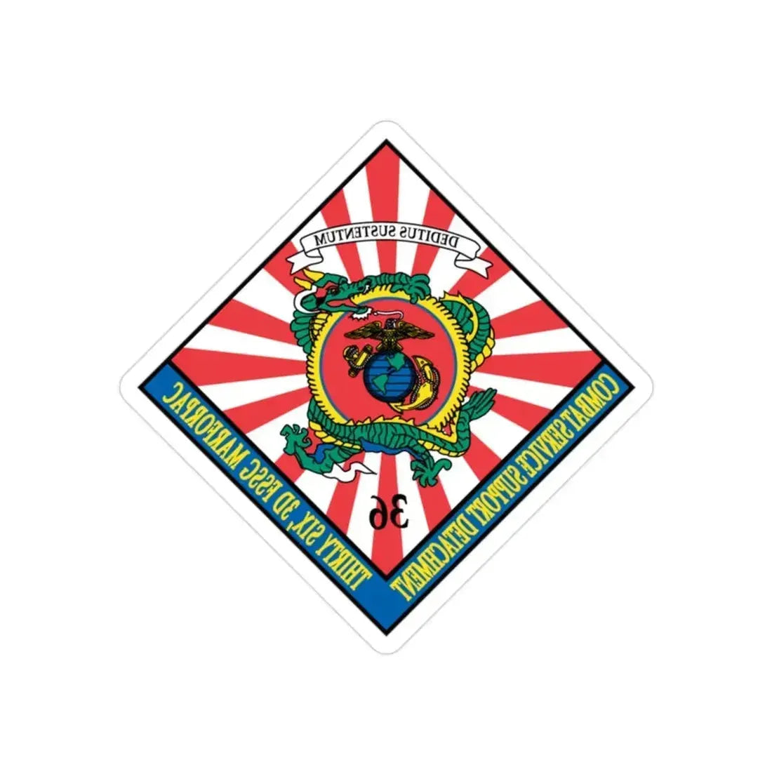 36 Combat Service Support Detachment (USMC) REVERSE PRINT Transparent Die-Cut STICKER - The Sticker Space