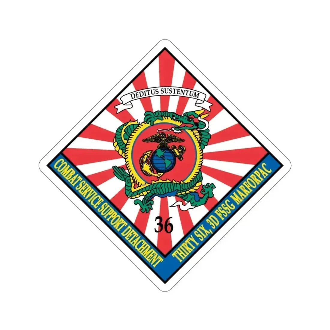 36 Combat Service Support Detachment (USMC) STICKER Vinyl Die-Cut Decal 6 Inch - The Sticker Space