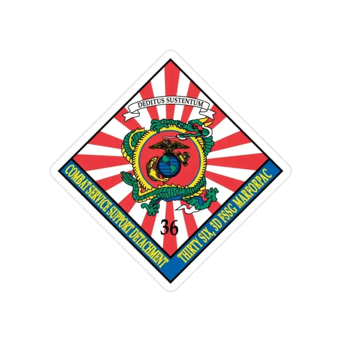 36 Combat Service Support Detachment (USMC) Transparent STICKER Die-Cut Vinyl Decal 2 Inch - The Sticker Space