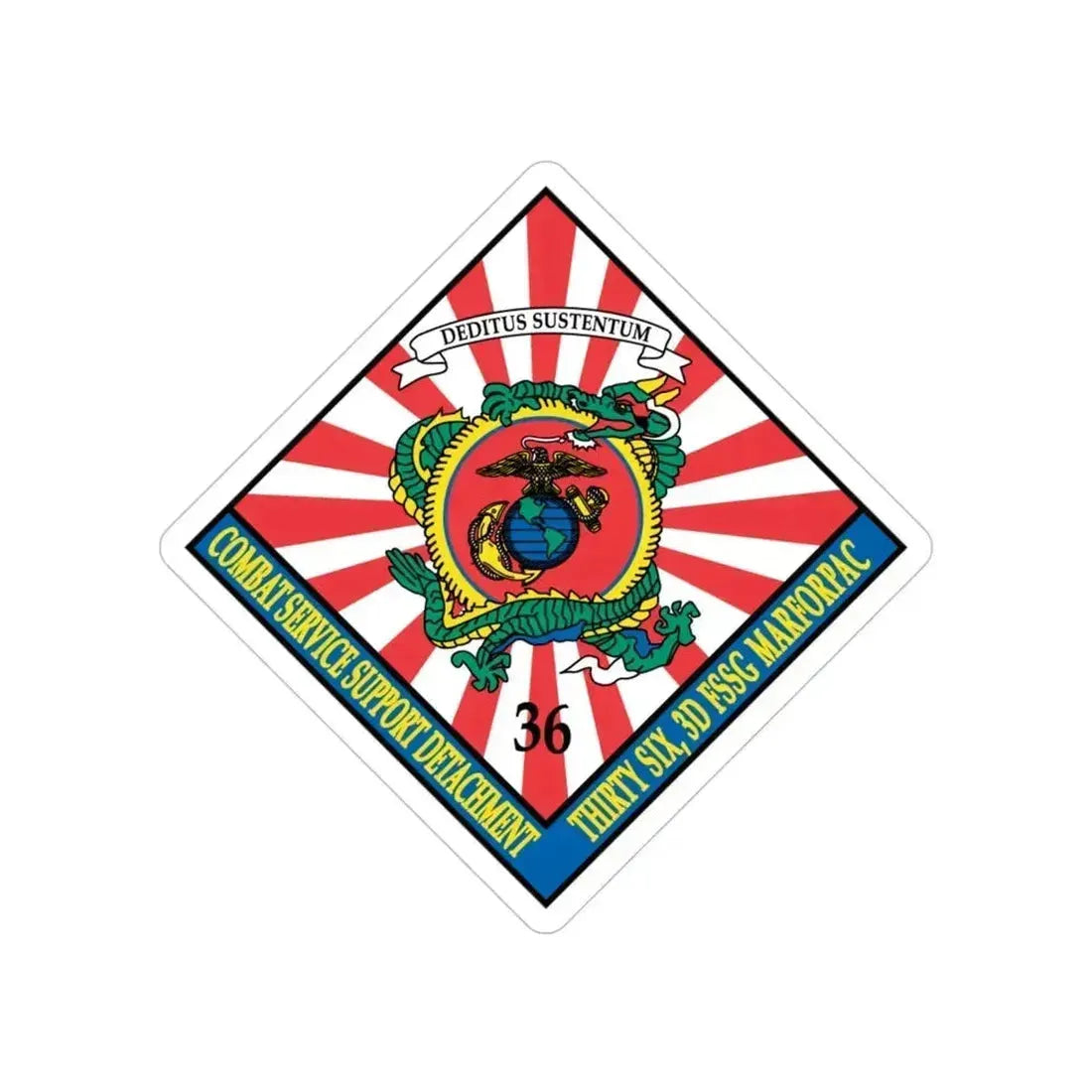 36 Combat Service Support Detachment (USMC) Transparent STICKER Die-Cut Vinyl Decal 4 Inch - The Sticker Space