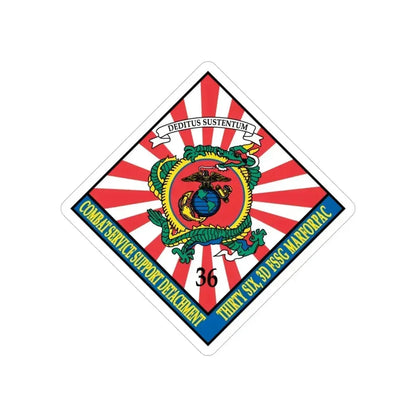 36 Combat Service Support Detachment (USMC) Transparent STICKER Die-Cut Vinyl Decal 4 Inch - The Sticker Space