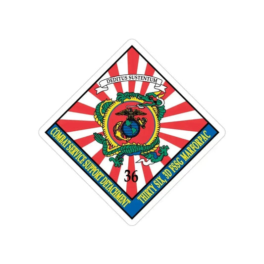 36 Combat Service Support Detachment (USMC) Transparent STICKER Die-Cut Vinyl Decal 6 Inch - The Sticker Space