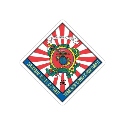 36 Combat Service (USMC) REVERSE PRINT Transparent Die-Cut STICKER 6 Inch Die-Cut Transparent - The Sticker Space