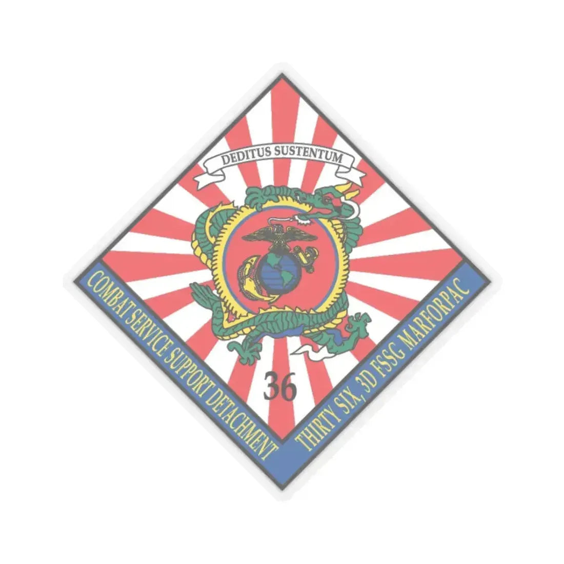 36 Combat Service (USMC) STICKER Vinyl Kiss-Cut Decal 3 Inch Transparent - The Sticker Space