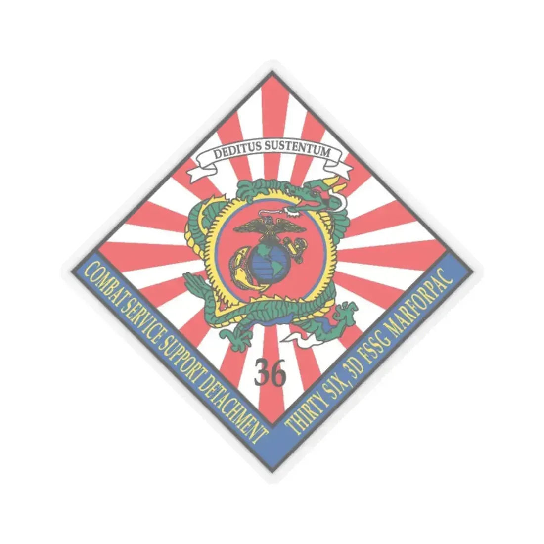 36 Combat Service (USMC) STICKER Vinyl Kiss-Cut Decal 6 Inch Transparent - The Sticker Space