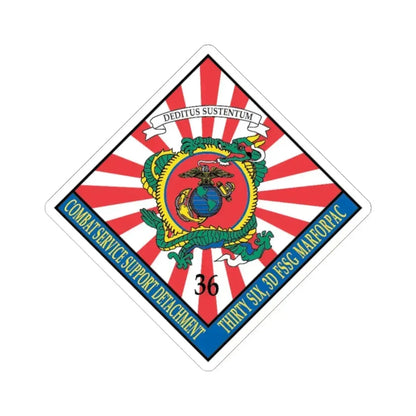 36 Combat Service (USMC) STICKER Vinyl Kiss-Cut Decal 6 Inch White - The Sticker Space