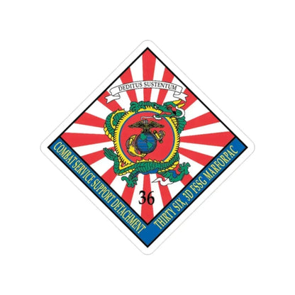 36 Combat Service (USMC) Transparent STICKER Die-Cut Vinyl Decal 2 Inch - The Sticker Space