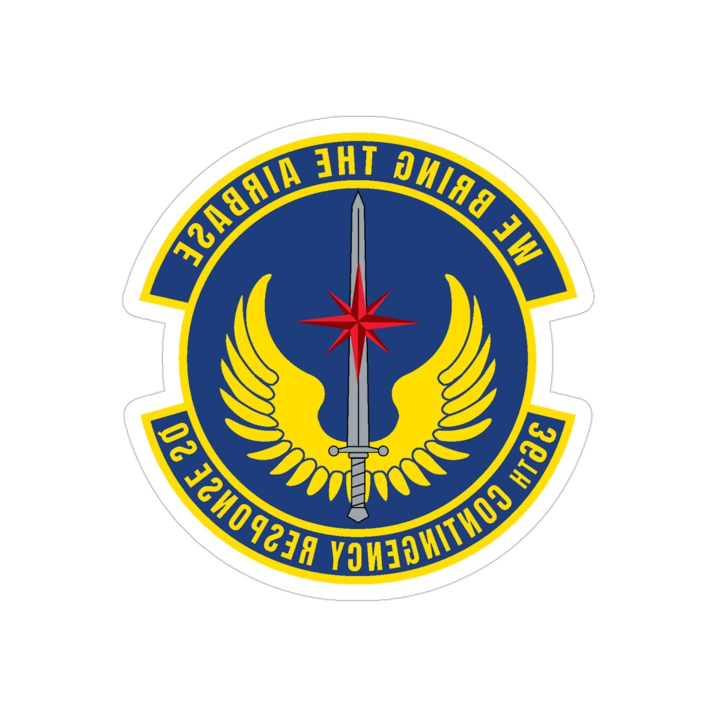 36 Contingency Response Squadron PACAF v2 (U.S. Air Force) REVERSE PRINT Transparent STICKER-3" × 3"-The Sticker Space