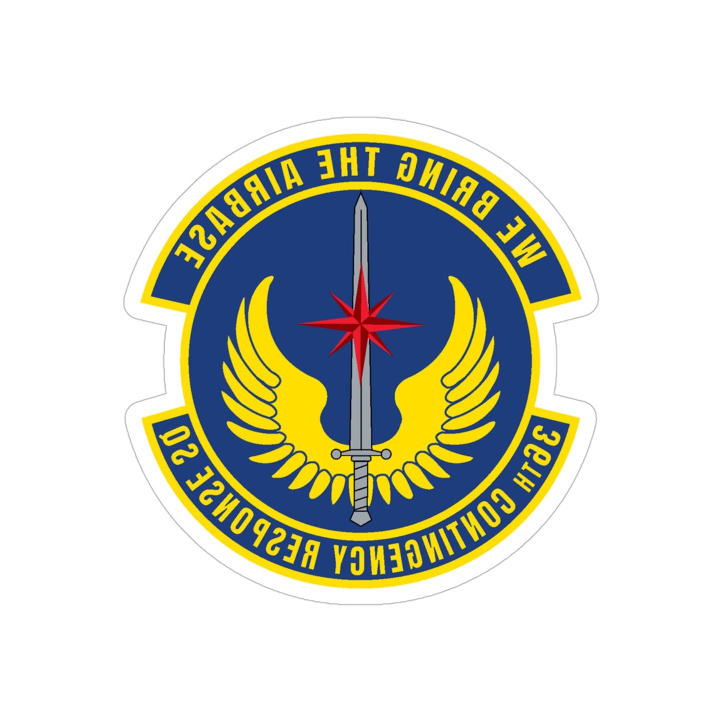 36 Contingency Response Squadron PACAF v2 (U.S. Air Force) REVERSE PRINT Transparent STICKER-4" × 4"-The Sticker Space